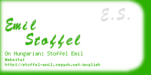 emil stoffel business card